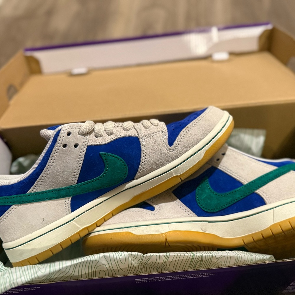 Nike SB Blue and Green Suede Sneakers